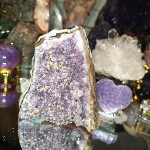 Amethyst Druzy Cut Base Tower with Calcite Sprinkles